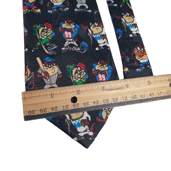 Looney Tunes Tasmanian Devil Sports Theme Necktie Taz Baseball Hockey Football - Picture 3 of 5